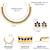 Blue crystals & pearl studded necklace earrings set jewelry for women