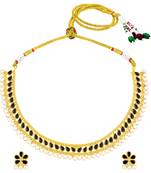 Women's crystals & pearl studded necklace earrings set jewelry for women
