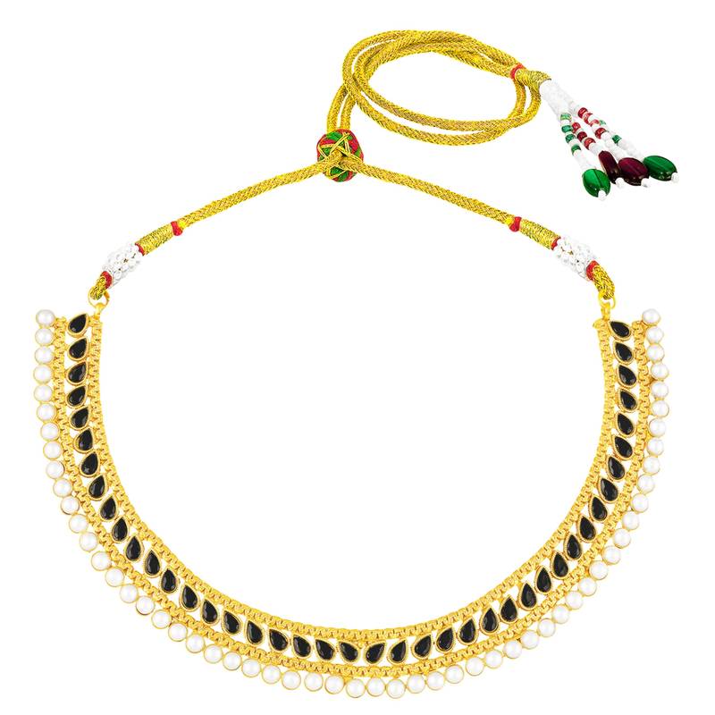Women's crystals & pearl studded necklace earrings set jewelry for women
