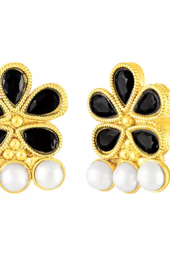 Women's crystals & pearl studded necklace earrings set jewelry for women