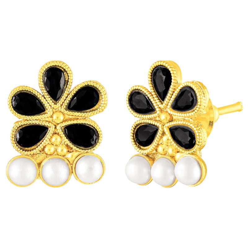 Women's crystals & pearl studded necklace earrings set jewelry for women