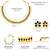 Women's crystals & pearl studded necklace earrings set jewelry for women