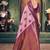 onion pink zari silk blend woven festive wear saree