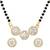 Women's brass golden toned triple round mangalsutra set with s-hook