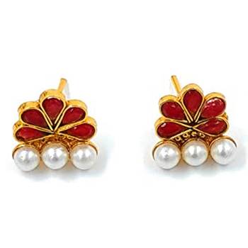 Women's faux kundan pearl fancy choker necklace bharatanatyam jewelry set set 5