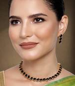 Women's faux kundan choker necklace bharatanatyam jewelry set with earrings