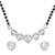 Women's brass silver toned five heart mangalsutra & stud earring set