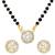 Round solitaire design black beaded mangalsutra with stud earrings