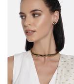 Women's black choker necklace with stud earrings for women temple