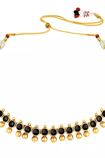 Women's black choker necklace with stud earrings for women temple