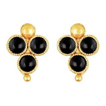 Women's black choker necklace with stud earrings for women temple 5