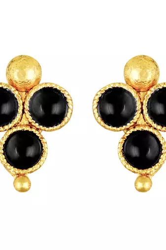 Women's black choker necklace with stud earrings for women temple