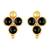 Women's black choker necklace with stud earrings for women temple