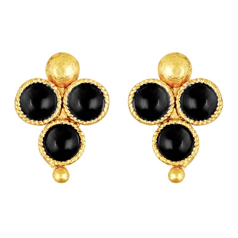 Women's black choker necklace with stud earrings for women temple
