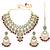 Maroon kundan ethnic necklace earrings maangtikka set for women