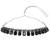 Women's silver toned black synthetic stone studded choker necklace stud