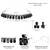 Women's silver toned black synthetic stone studded choker necklace stud