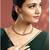 Women's rani pink synthetic stone studded necklace earrings bharatanatyam