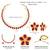 Women's rani pink synthetic stone studded necklace earrings bharatanatyam