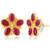 Women's rani pink synthetic stone studded necklace earrings bharatanatyam