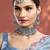Women's synthetic stone studded choker necklace dangle earrings & maangtikka