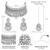 Women's synthetic stone studded choker necklace dangle earrings & maangtikka