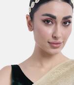 Gold plated white kundan studded maatha patti sheeshphool hair accessories fashion ethnic jewellery gift for women