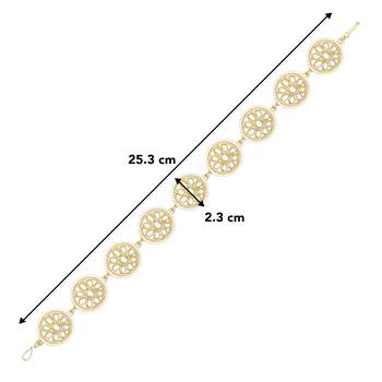 Gold plated white kundan studded maatha patti sheeshphool hair accessories fashion ethnic jewellery gift for women 4