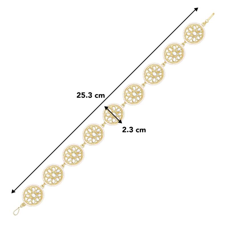 Gold plated white kundan studded maatha patti sheeshphool hair accessories fashion ethnic jewellery gift for women