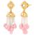 Women's pink crystal & beads studded necklace earrings set jewelry for women