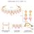 Women's pink crystal & beads studded necklace earrings set jewelry for women