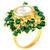 Crystal & green beads adjustable finger ring for women
