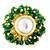 Crystal & green beads adjustable finger ring for women