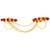 Red green kundan & beads twin finger ring for women