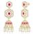 Cz faux ruby & beads studded necklace earrings & maangtikka set