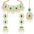 Faux emerald cz & beads studded necklace earrings & maangtikka set