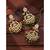Faux kundan green pearl chandbali earrings with maang tikka jewelry