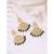 Faux kundan green pearl chandbali earrings with maang tikka jewelry