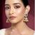 Women's kundan pearl jhumki earrings with maang tikka bollywood jewelry set