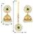 Women's kundan pearl jhumki earrings with maang tikka bollywood jewelry set