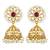 Women's kundan pearl jhumki earrings with maang tikka bollywood jewelry set