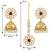 Women's kundan pearl jhumki earrings with maang tikka bollywood jewelry set