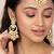 Women's faux kundan beaded maang tikka earrings set jewelry off white