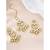 Women's faux kundan beaded maang tikka earrings set jewelry off white