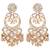 Women's faux kundan beaded maang tikka earrings set jewelry off white