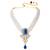 Women's kundan pendant beads string necklace earrings jewelry bharatanatyam