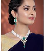 Kundan pendant necklace earring jewelry bharatanatyam jewelry set