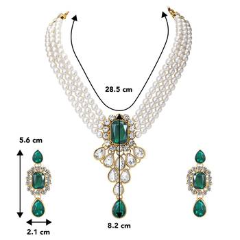 Kundan pendant necklace earring jewelry bharatanatyam jewelry set 4