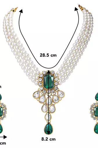 Kundan pendant necklace earring jewelry bharatanatyam jewelry set