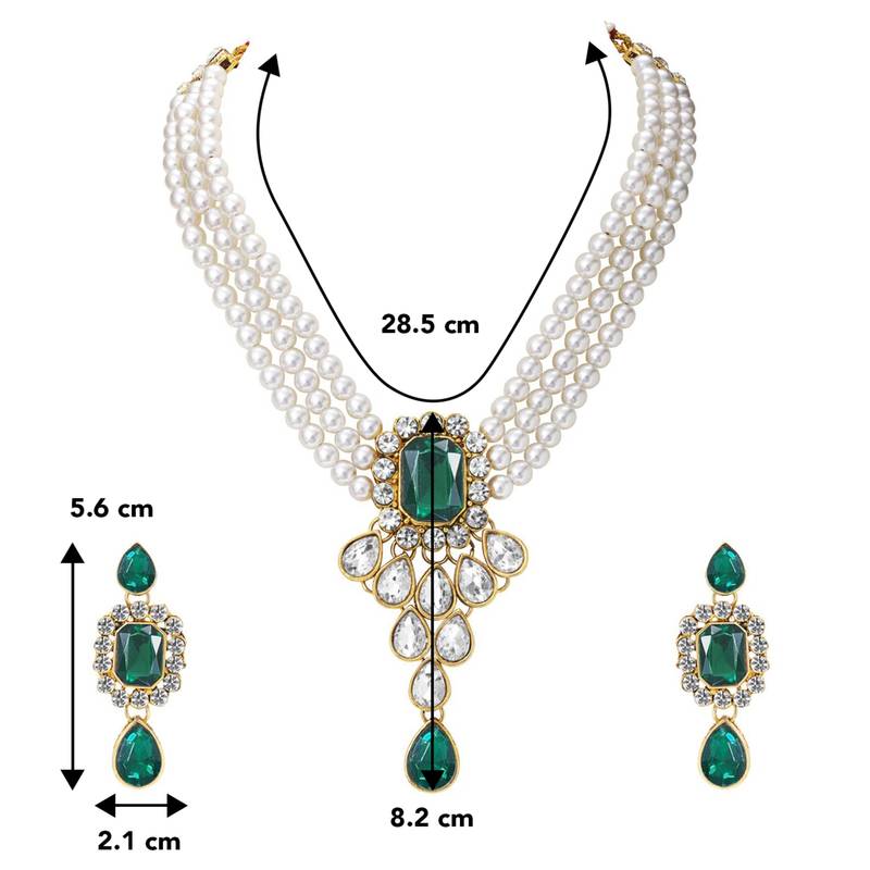Kundan pendant necklace earring jewelry bharatanatyam jewelry set